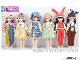 12" 30cm 21 jointed solid body 3D real eye fashion loli doll + hair accessories Mixed bag