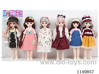 12" 30cm 21 jointed solid body 3D real eye fashion loli doll + hair accessories Mixed bag