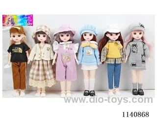 12" 30cm 21 jointed solid body 3D real eye fashion loli doll + hat Mixed bag