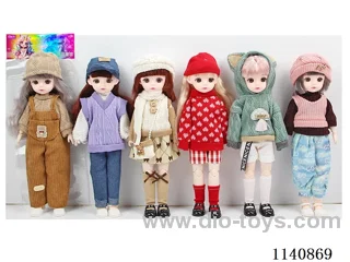 12" 30cm 21 jointed solid body 3D real eye fashion loli doll + hat Mixed bag