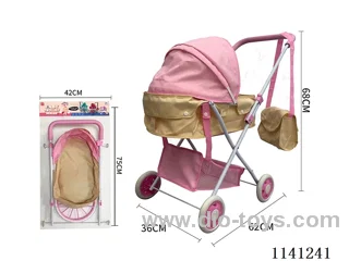Pink and Yellow Patchwork Thick cloth Trolley (Small Wheel)