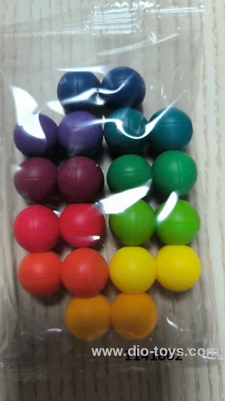 Beaded versatile design ball, rainbow colored large-sized ball, 2.5CM (20 pack) ABS in opp bag