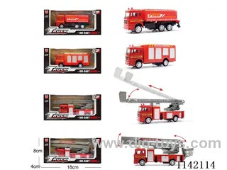 1:72 Alloy Pull Back Fire Truck (Four Mixed)