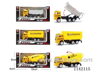 1:72 Alloy Pull Back Construction Vehicle (3 mixes)