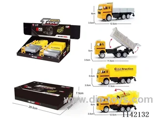 Alloy Skidding Construction Vehicle (4 Mixed)