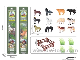 12 Cow and Horse Animals in a Pack of 6