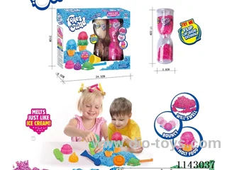Expanded Snow Cream 2 cans*2 colours+Ice Cream Tools Set (Long Hourglass/40g*2)