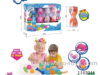 Expanded Snow Cream 4 cans*4 colours + Ice Cream Tools Set (Wide Hourglass Jar/50g*4)