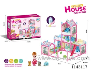 Glow-in-the-dark purple DIY assembled doll castle villa 192PCS