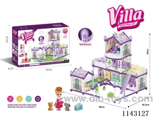 Glow-in-the-dark purple DIY assembled doll castle villa 192PCS