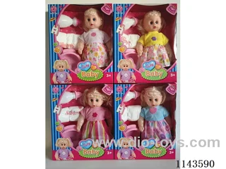 12 inch doll with 4 sound IC, accessories, package 2 * AG13 battery