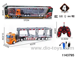 1:32 4ch lighted double-deck transport trailer