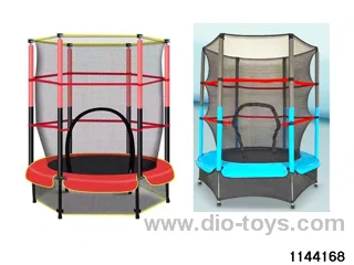 Trampoline with full enclosure and high net