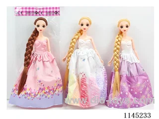 11.5’ 30cm 11 jointed solid body 3D real eyes long braid dress Barbie + shoes mix & match
