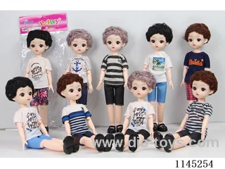 12’ Solid 13 Articulated 3D Short Hair Boy Doll Assortment