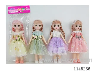 12’ Solid 13 Articulated 3D Doll with Hairband Assortment