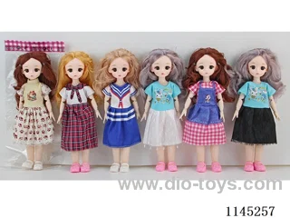 12’ 30cm 21 jointed solid 3D dolls assorted
