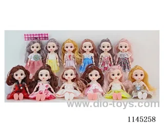 6’ 16cm 21 jointed solid 3D Barbie dolls Assortment