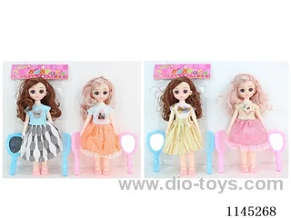 12’ 30cm 13 jointed 3D doll with comb + mirror mix & match