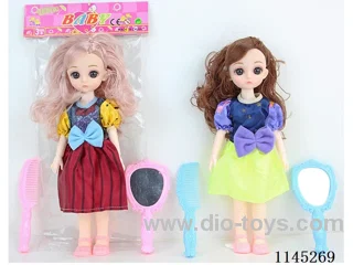 12’ 30cm 13 jointed 3D doll + comb + mirror two mixes