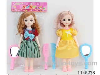 12’ 30cm 13 jointed 3D doll + comb and mirror two mixes