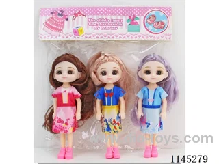 5.5’ 15cm 5 jointed 3D dolls three pieces