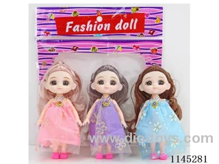 4.5’ 12cm 5 jointed 3D dolls 3pcs