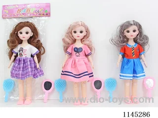 12’ 30cm 21 jointed solid 3D doll + comb + mirror