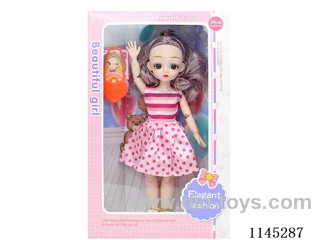 12’ 30cm 21 jointed solid 3D doll + bag