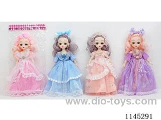 12’ 30cm 21 jointed 3D doll with hair accessories mix & match