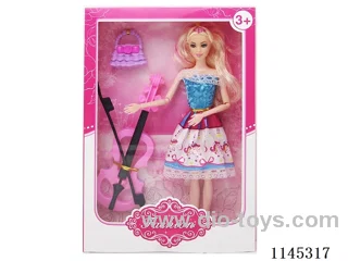 11.5’ 11 jointed solid Barbie with Guitar