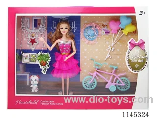 11.5’ 9 jointed solid Barbie with bicycle balloon