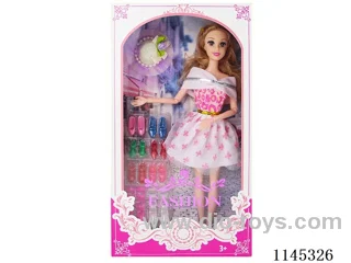 11.5’ 11 jointed solid Barbie with shoes accessories