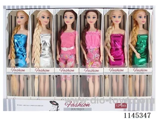 11.5‘ 30cm 9 jointed solid body colour print eye Barbie 12’s (dress multicolour mix)