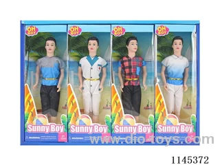 11.5’ 30cm 5 jointed solid body colourful printing eyes men's doll four packs