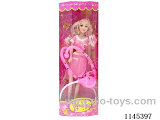 11’ 27cm 5 jointed empty body colour print eye barbie + stethoscope