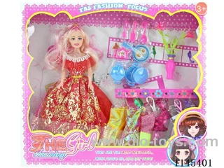 11’ 27cm 5 jointed empty body with colourful eyes Barbie+clothes+kitchen utensils+vase