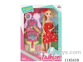 11.5’ 30cm 9 jointed solid 3D real eye Barbie + accessories