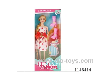 11.5’ 30cm 9 jointed solid colourful eye barbie + shoes