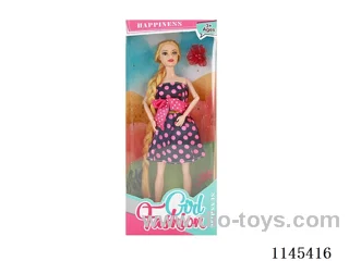 11.5’ 30cm 9 jointed solid colour eye barbie + hair accessories