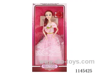 11.5’ 30cm 9 jointed solid body colour print eye barbie + hair accessories