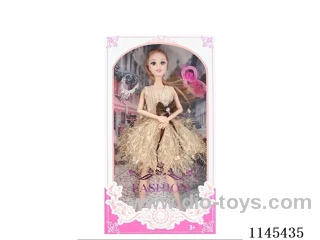 11.5’ 30cm 11 jointed solid colour eye Barbie + necklace + accessories