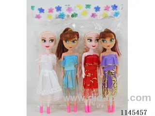7 inch 18 cm 5 joints solid body colour printing eye dolls four packs