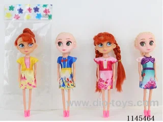 7’ 16cm 5 jointed solid body colour print eye dolls mixed bag