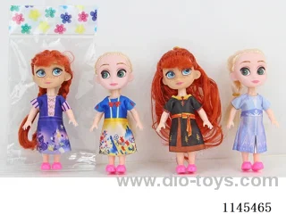 4.5’ 13cm 5 jointed solid body colour print eye dolls assorted