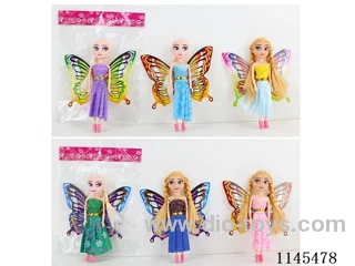 7’ 15cm 5 jointed Solid Colour Print Eye Doll + Butterfly Wings Mixed Pack