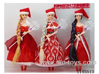 11.5’ 9 Articulated Solid Christmas Princess with Cane 3 Assorted