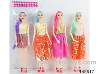11’ 28.5cm 11 joints solid body colour print eye colour barbie multi mix