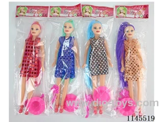 11.5’ 27cm 5 joints empty body colourful Barbie + hat + comb Multi mix
