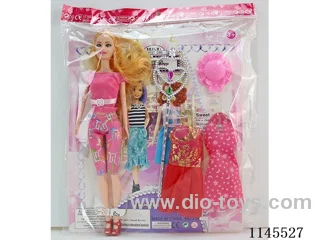 11.5’ 30cm 9 joints solid body colour print eye Barbie + clothes + magic wand + hat (clothes multi-colour mix)